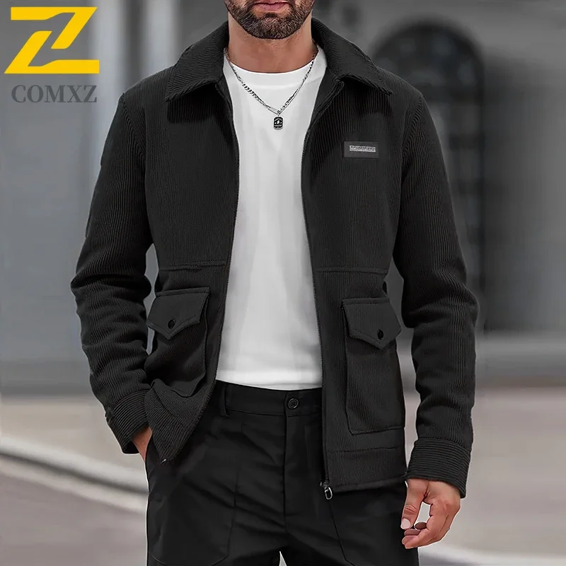 2025 جديد الخريف العمل سترة الرجال عالية الجودة الرجعية سروال قصير التلبيب سترات للعبة البيسبول ماركة الملابس الهيب هوب الرجال سليم صالح معطف #4