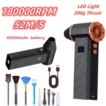 180000 Wentylator RPM Mini Turbo Jet Elektryczny odpylacz powietrza Regulowana prędkość wiatru Turbo Violent Dmuchawa Akumulator do czyszczenia samochodu PC