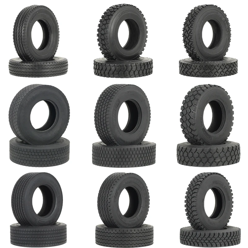 2 Pcs Rubber Tire for 1/14 Tamiya RC Truck Car Scania 770S BENZ 3363 VOLVO FH16 MAN Diy Parts Toys