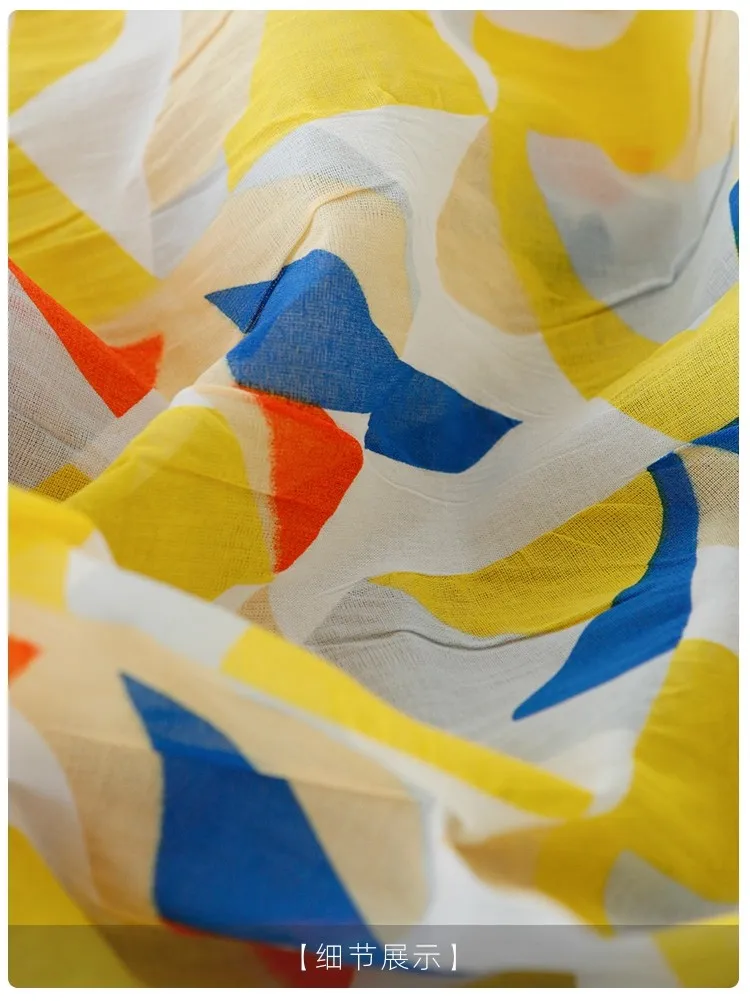 

1yard Cotton salt shrinkage fabric Geometric mix and match pattern Print tissu dress shirt bag cheongsam fabric for clothing