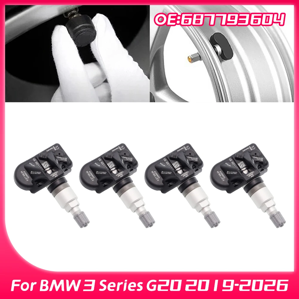 4PCS 6877936-04 For BMW 3 Series G20 2019-2028 BMW 4 Series G22 2020-2029 433MHz Tire Pressure Monitoring Sensor