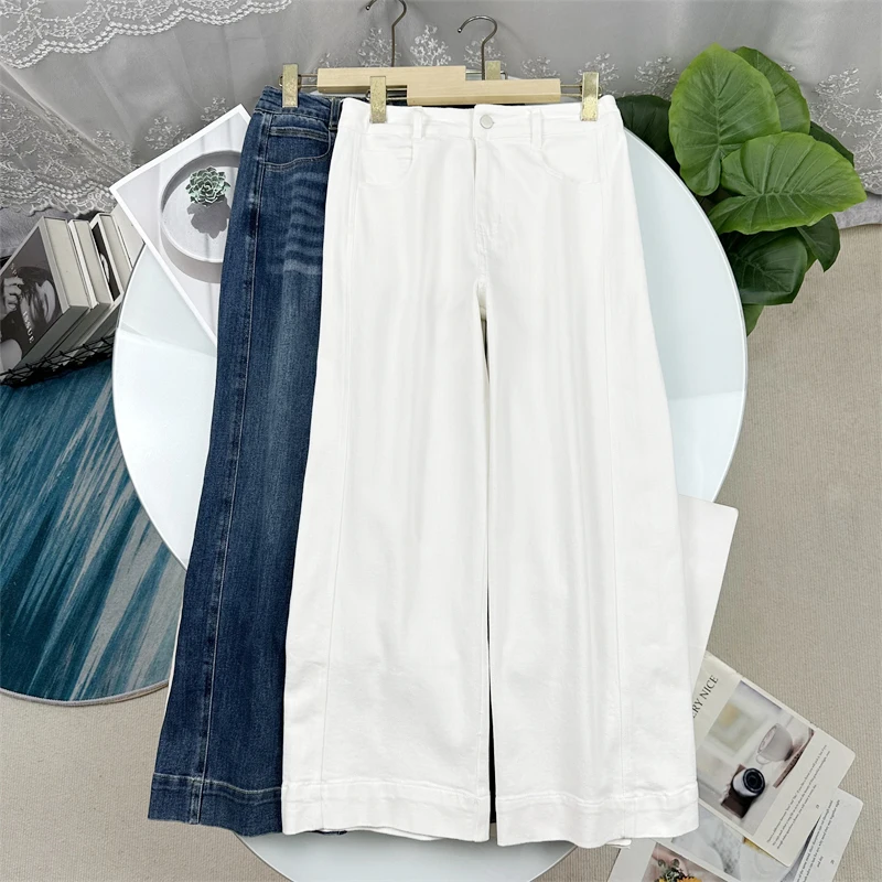 

Джинсы прямого кроя с высокой талией для похудения, женские простые джинсовые брюки из хлопка, осенняя новинка, модные женские джинсы