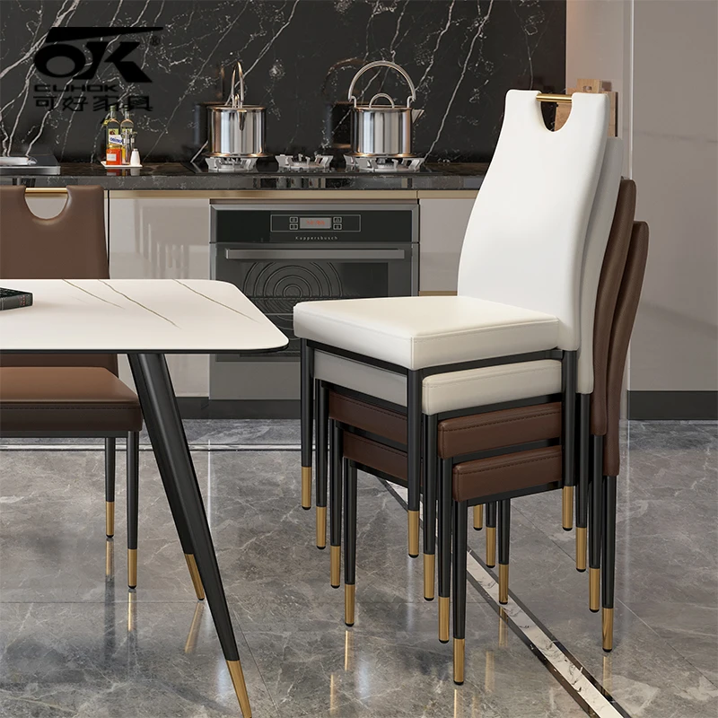 

But Nordic luxury dining chairs are modern and simple, and can be stacked at home. Dining tables, chairs and wrought iron stools