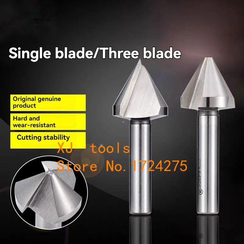 6,3 mm-50 mm 120/60 gradi/90 gradi 1 flauto/3 flauto HSS smussatura smussatura fresa punta (8,3/16,5/20,5/25/30/35/40/50 mm)