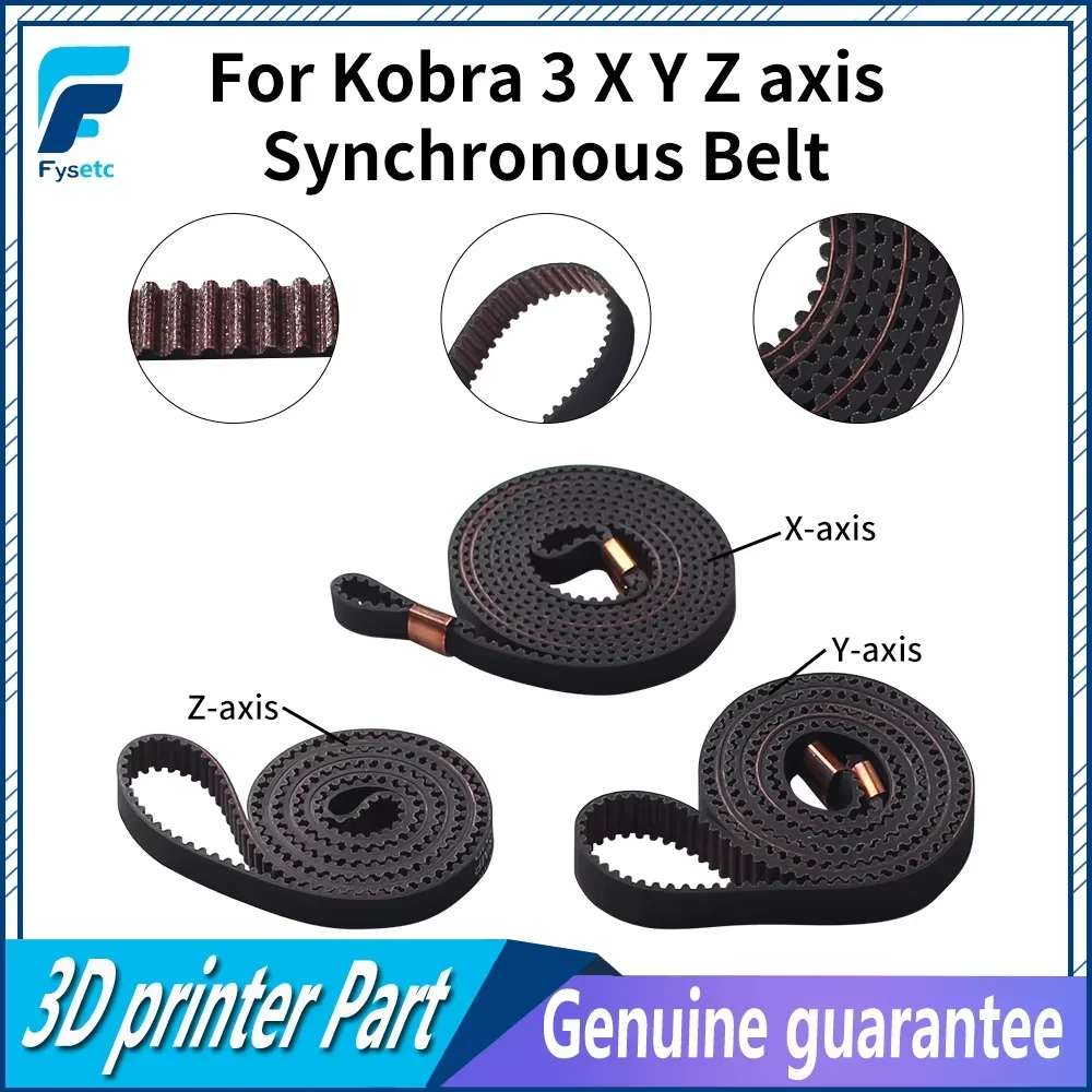 

Синхронный ремень оси Kobra 3 X Y Z, высокотемпературный и износостойкий ремень для деталей 3D-принтера Kobra 3