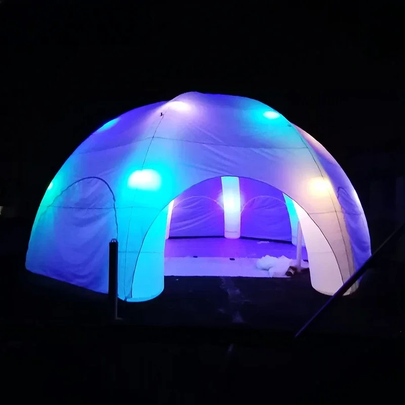 Tenda Spider gonfiabile bianca a 8 gambe personalizzabile con diametro di 10 metri, copertura completa per esposizioni di eventi e pubblicità commerciale