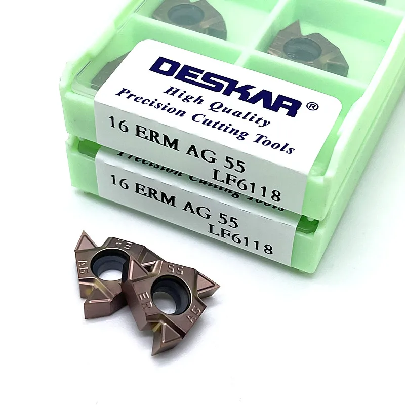 DESKAR 16ERM 16IRM 11W 14W AG55 AG60 LF6018 LF6118 Indexable เกลียวคาร์ไบด์เครื่องกลึง CNC เครื่องตัดสำหรับสแตนเลสเหล็ก