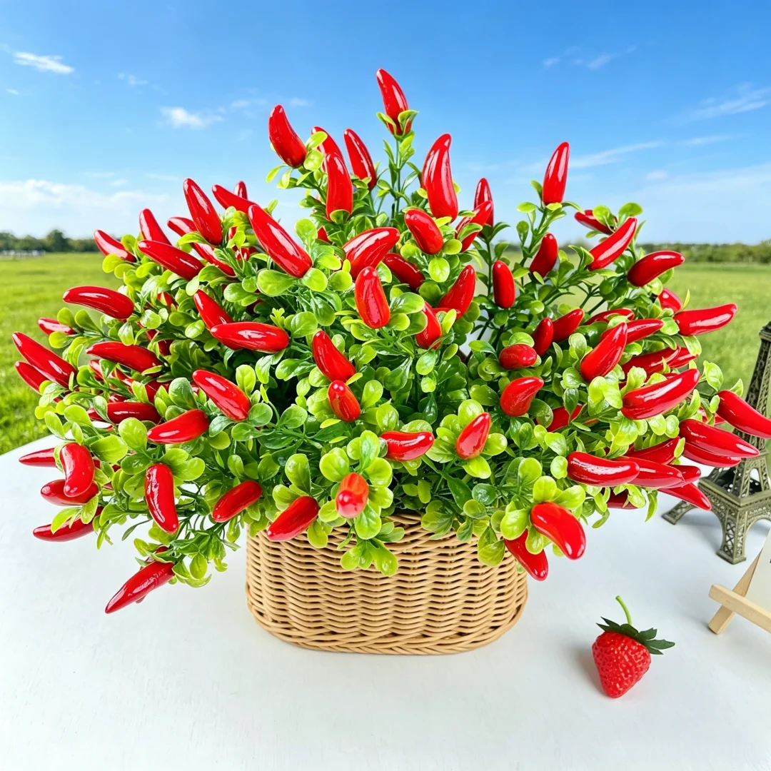 4pcs Artificial Chili Pepper Plants, Simulated Vegetables, Home Storefronts, Outdoor Weddings, and Holiday Party Decorations