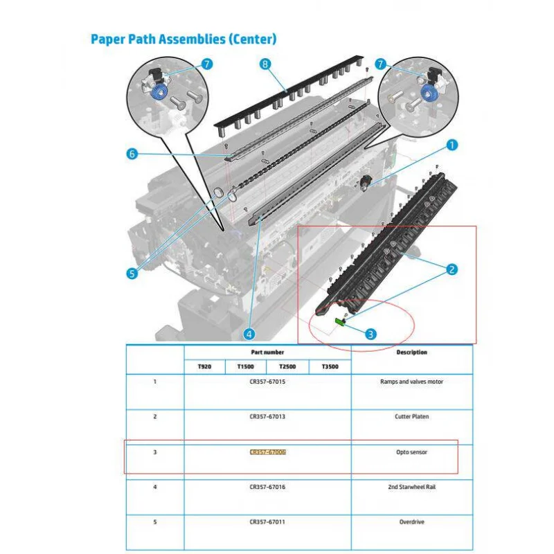 

Original brand new For HP T920 T1500 2500 T3500 Output sensor CR357-67006 LLL