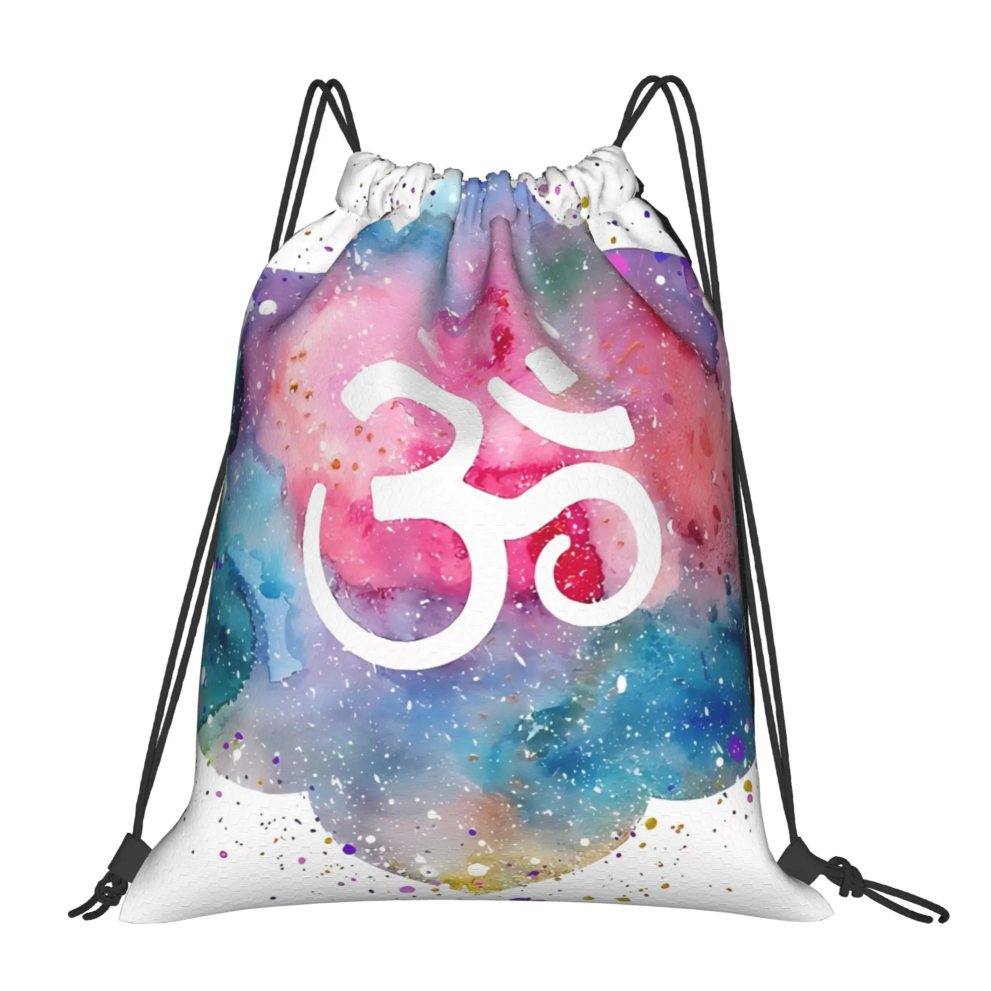 Om Yoga Portable Hiking Riding Gym Drawstring Storage Sporty Backpacks