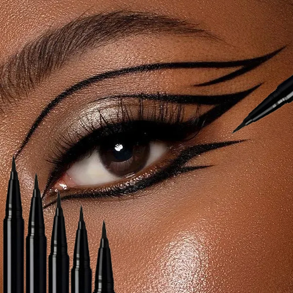 Wasserfester, mattierter, flüssiger Eyeliner |   Smoky Eye, einfach anzubringen, langlebig, schwarz