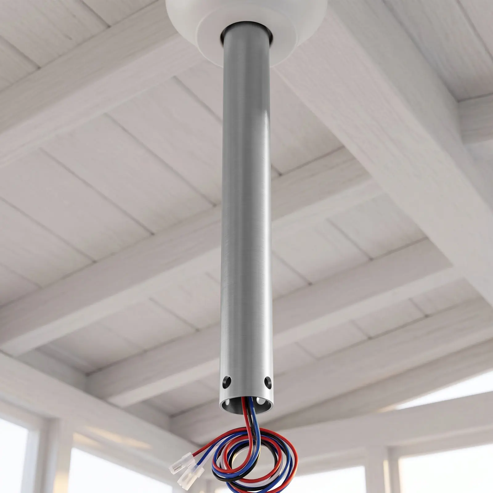 Ceiling Fan Downrod Extension Rod 12 Inch Metal Powder Coated Stable Quiet for Bedroom Living Room High Sloped Ceiling Fan Light