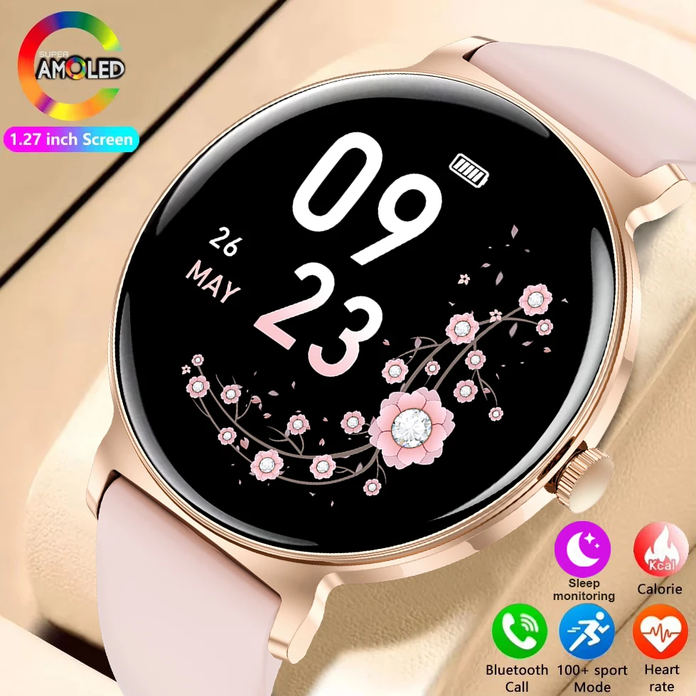 

Ultra Thin 8mm 1.27inch Smartwatch Ladies Bluetooth Call Smart Watch Women Heart Rate Monitor Waterproof Sport Fitness Watch Men