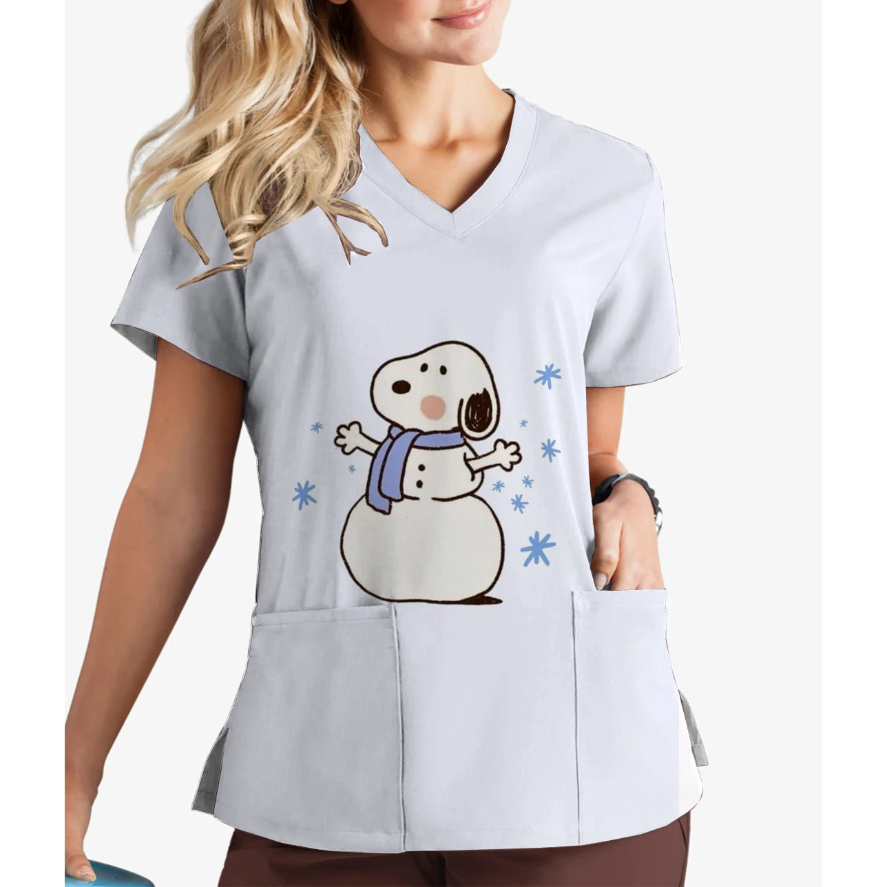 Hot-selling summer scrub V-neck nurse uniform women's dental hospital clinic work uniform pet doctor short-sleeved surgical gown