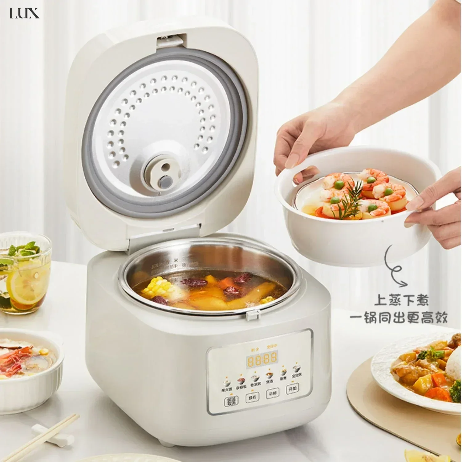 Household rice cooker. 3L. Uncoated. 0 coating. 316 liner stainless steel. Small capacity. Durable and healthy.