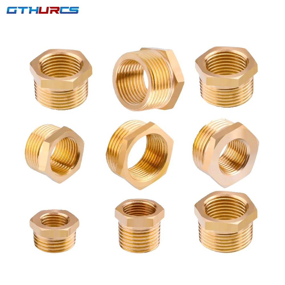 Brass Hex Bushing Reducer Pipe Fitting BSP male to female connector Fuel Water Gas Oil 1/8