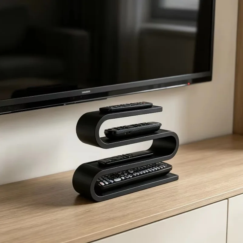 S-Shaped Remote Control Storage Rack Multi-Slot Desktop Storage Stand for TV AC & Media Remotes Home Office Desk Caddy Organizer
