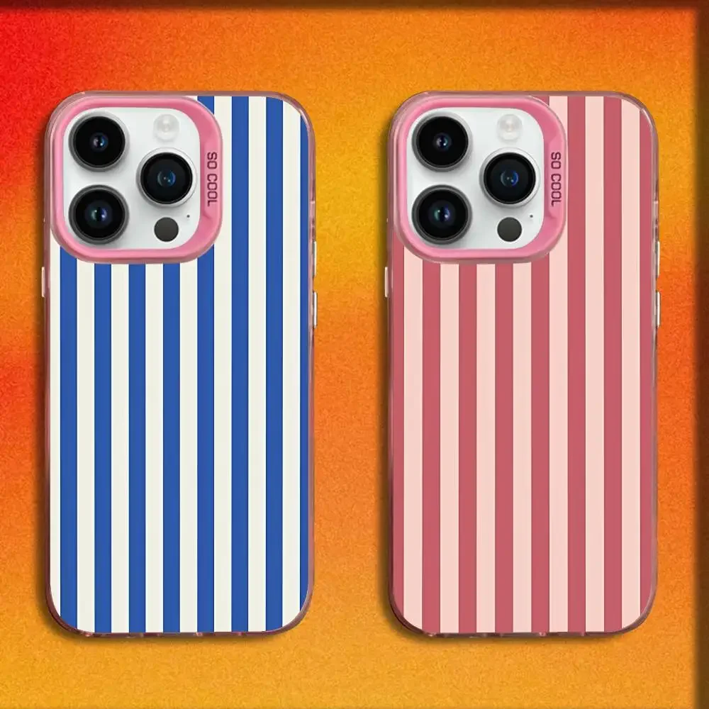 

Striped Pattern For iPhone 17,16,15,14,13,12,11,Pro,Max,Plus,E,SE4,Air,Mini Pink Phone Case IMD Box