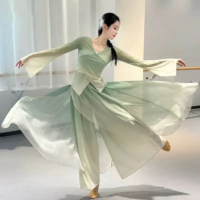 Classical Dance Costumes Female Elegant Chinese Dance Practice Suit Set Gradual Change Dance Performance Suit