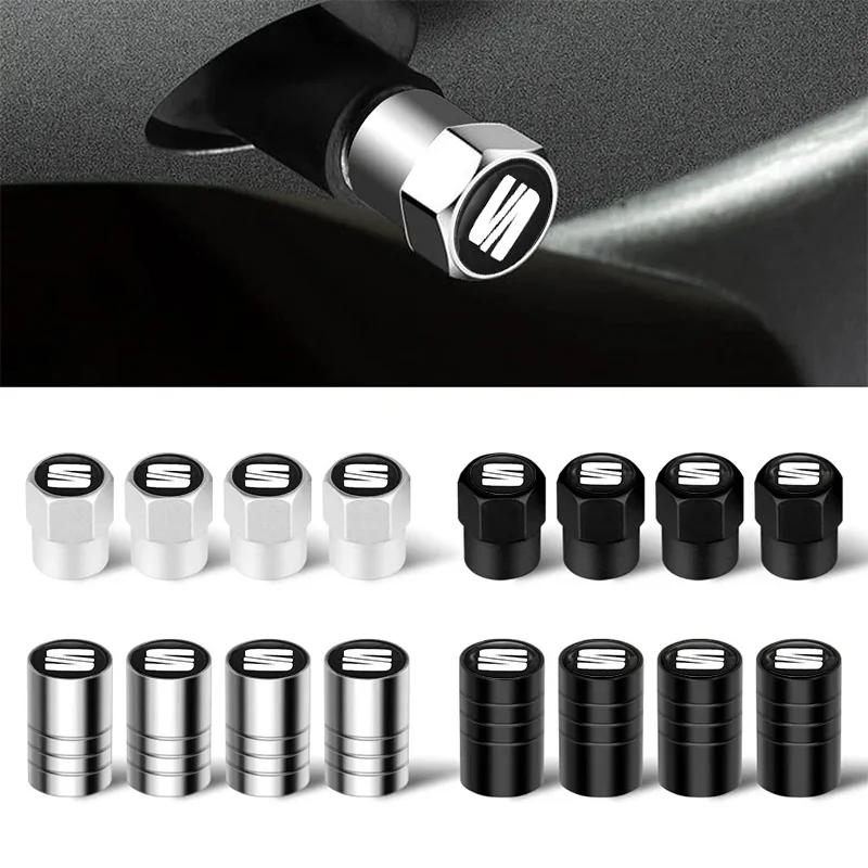 4Pcs Car Tire Valve Stems Cap Metal Tire Wheel Stem Air Valve Cap For Seat FR+ Leon Mk3 Mk2 2 5f Ibiza Cupra Altea Accessories