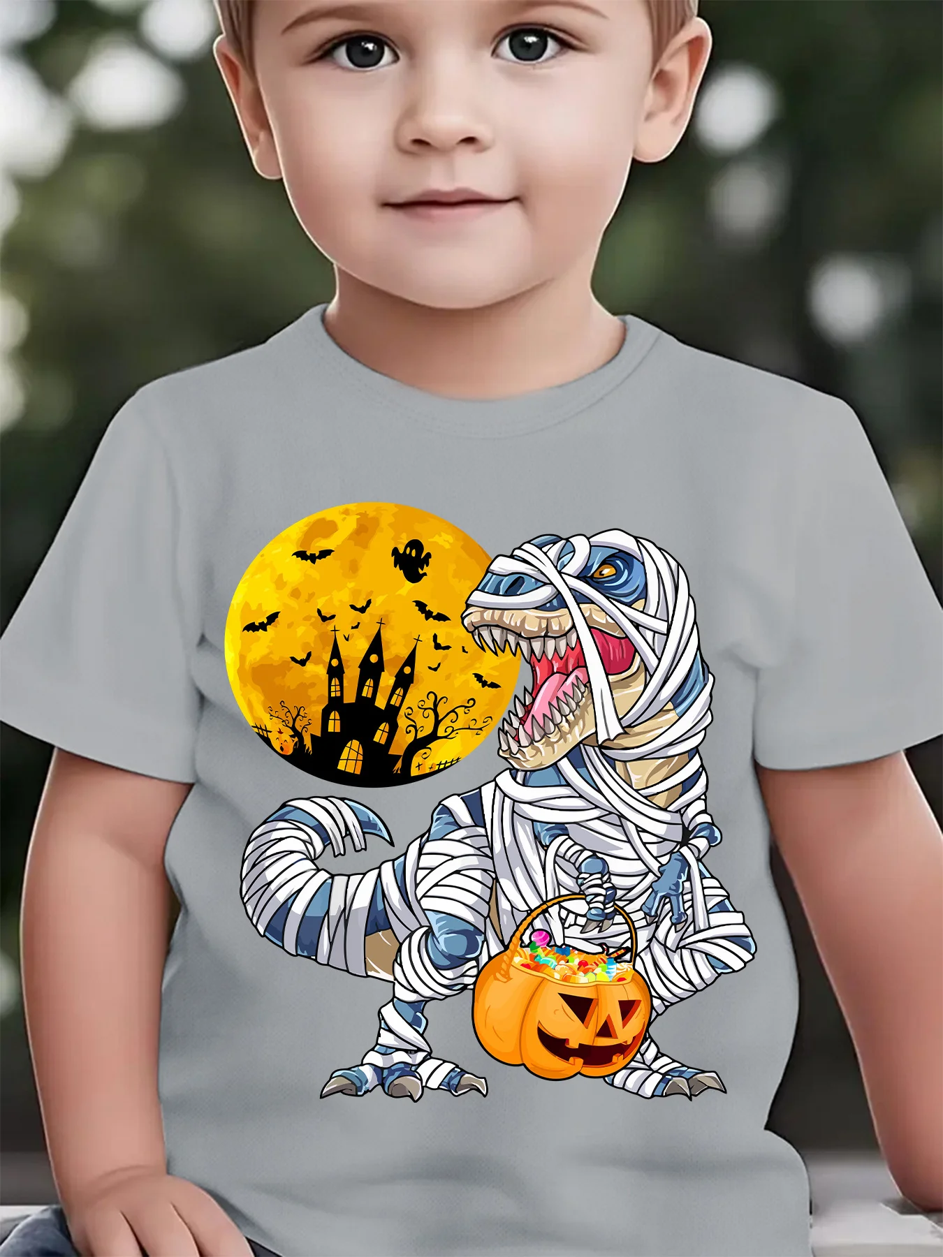 Novo moletom casual infantil da moda, padrão de impressão de abóbora de dinossauro impresso em 3D, uso diário, textura macia, toque confortável