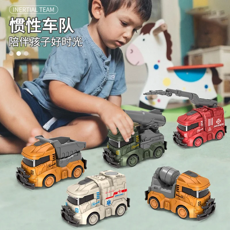 Mini modelo de carro brinquedo puxar para trás carro brinquedos engenharia veículo caminhão de bombeiros crianças carros inércia menino brinquedos diecasts brinquedo para crianças presente