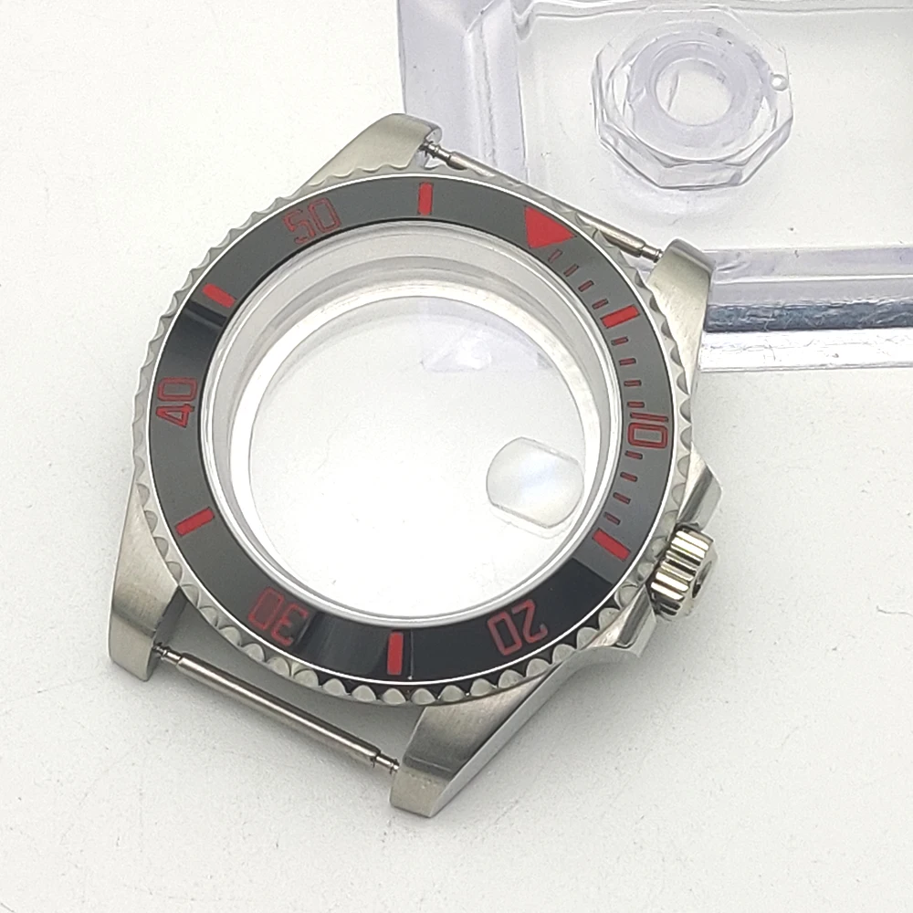 Caja automática de acero inoxidable para hombre de 40 mm, parte trasera transparente, mecánica resistente al agua, accesorios para reloj