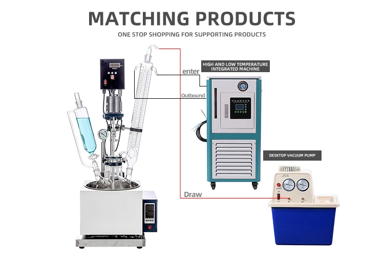 2L Digital Glass Reactor Bioreactor with Automatic Pressure Vessel Pump Motor Engine & PLC 220V Remote Control Small Volume