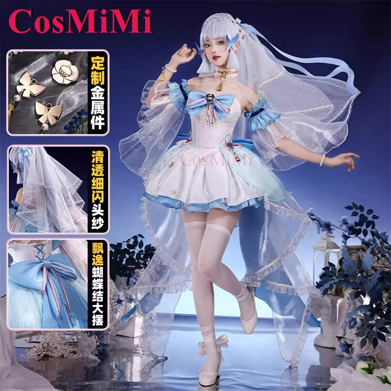 

CosMiMi Game Genshin Impact Kamisato Ayaka Cosplay Costumes Confessions Overture Skin Gorgeous Dress Carnival Role Play Clothing