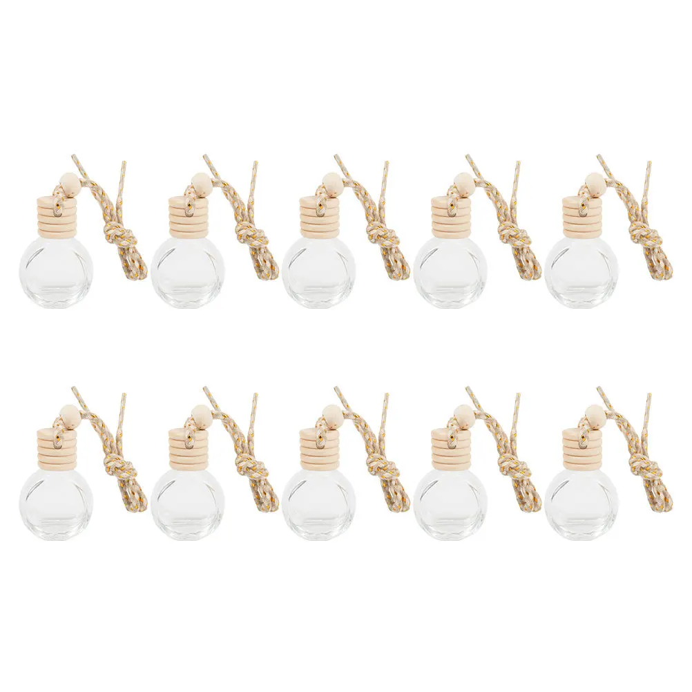 

10Pcs Stylish Car Hanging Diffuser Bottles 10ml Freshener Ornaments with Sturdy Ropes Car Diffuser Bottle