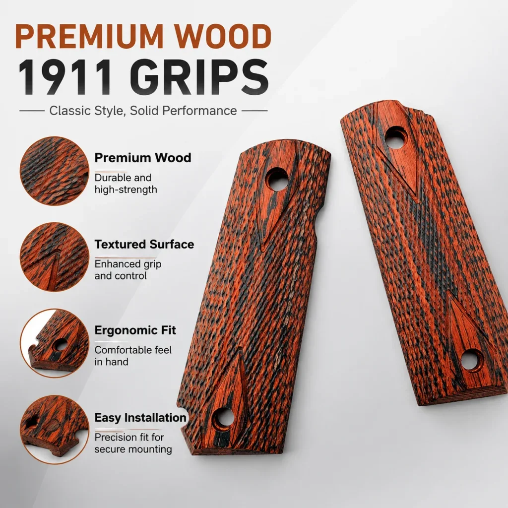 1 Pair 1911 Grips Replacement Full Size Marble Acrylic Rosewood Redwood Airsoft Handle Panel Gun Model Parts Custom DIY Gift