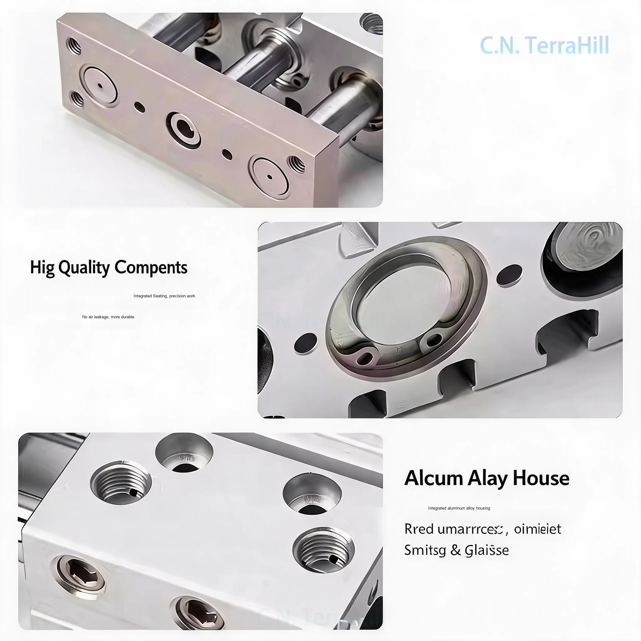 Pneumatic Cylinder with Guide Rods, TCM/TCL Series TCL12X10S-TCL80X250S, High Thrust Three-Axis Three-Rod Actuator