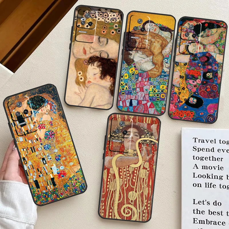 The Kiss Gustav Klimt Painting Case For Xiaomi 13T 12T 11T 14 Pro 12 13 Lite POCO X3 X4 X5 X6 Pro F3 F5 M5s M6 Pro Cover