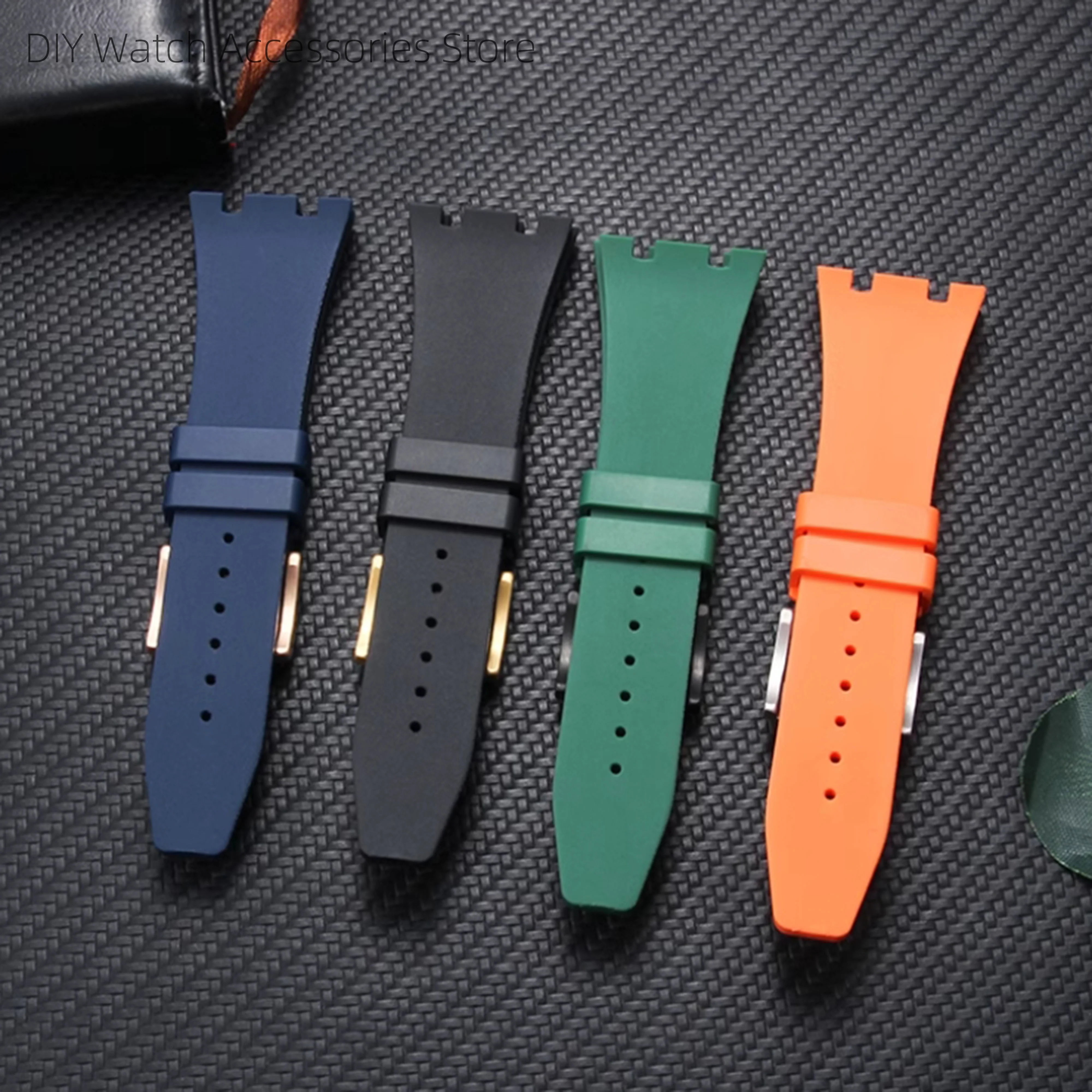26MM Rubber Watch Strap For Royal Oak Bracelet Strap Men's Sports Watch Watchband Accessories Parts Wristband Replacement