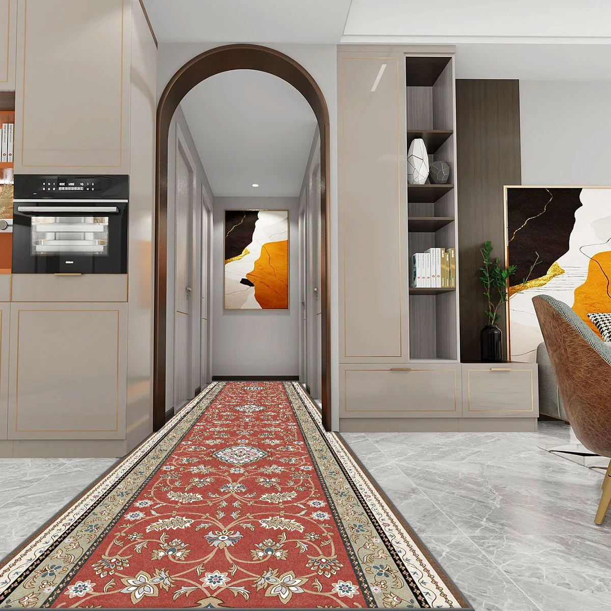 

persian style large size Decoration home corridor carpet Lint-free Easy cleaning entryway long rug Stairway non-slip decor mat