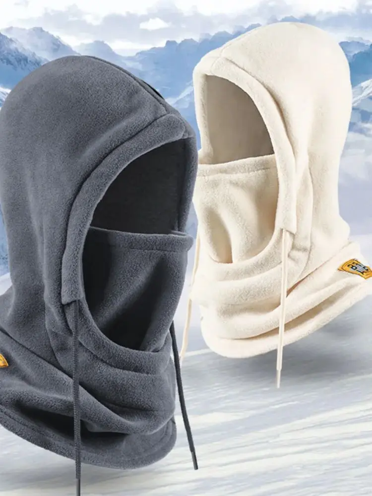 AliExpress WRELS Winter Warm Hooded Hat Windproof Thickened Polar Fleece Ski Cycling Neck Cover Mask Men Women Thermal Outdoor Sports Head Cover