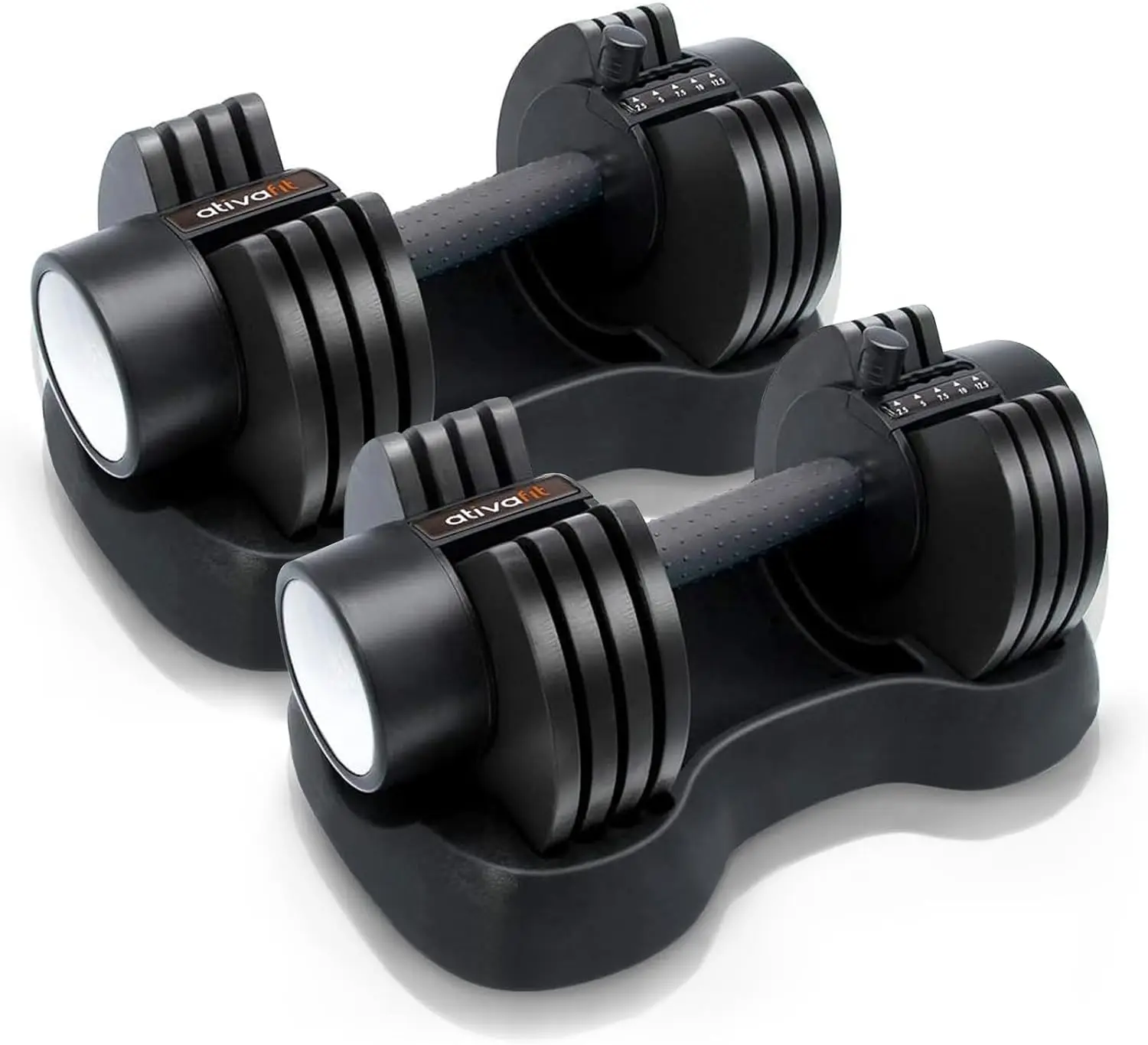 27.5/66/88LBS Adjustable Dumbbell Set with Anti-slip Handle 12 In 1 Quick Dial Adjustment Weights Space Saving Strength Training