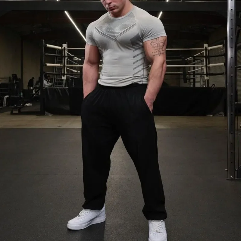 Schnelltrocknendes Fitness-Kurzarmshirt für Herren, Sommer-Lauf-Sport-Kompressionsshirt, atmungsaktiv und elastisch – Detail 8