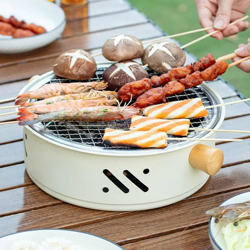 Small Tabletop Grill Small Electric Charcoal Grill BBQ Grill Nonstick Home Appliances Korean Smokeless Camping Grill For