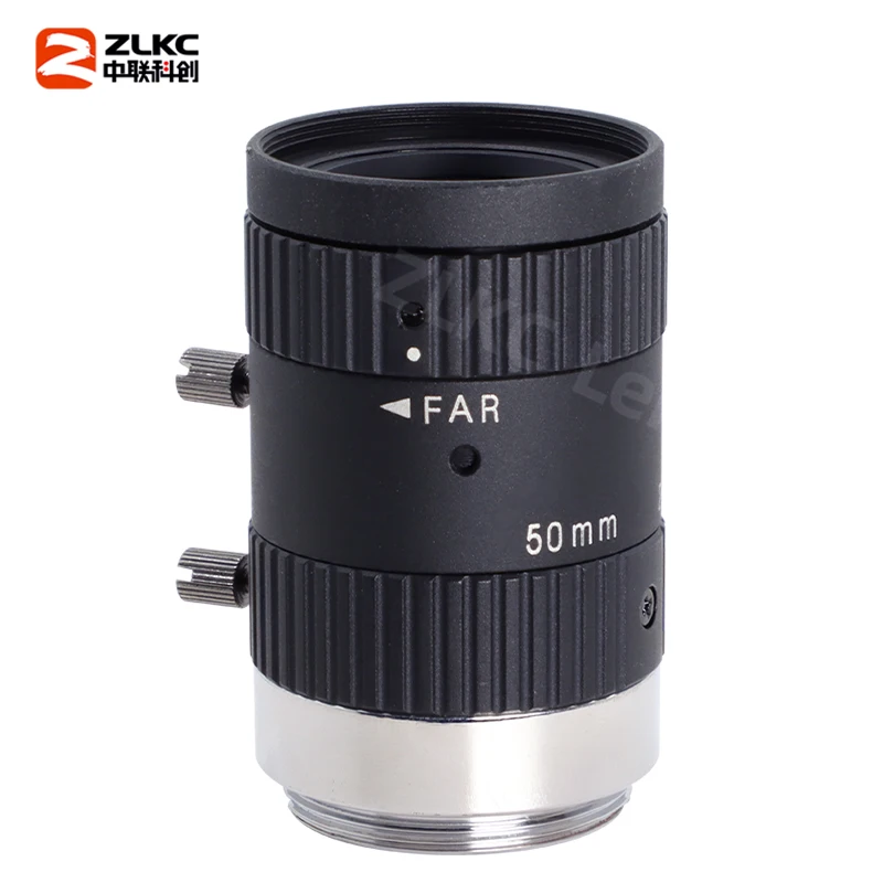 2/3 Inch Lens FA 10Megapixel 50 mm Fixed Focus HD C Mount Low Distortion Industrial Camera Lenses F2.8 Manual Iris FM5028MP10