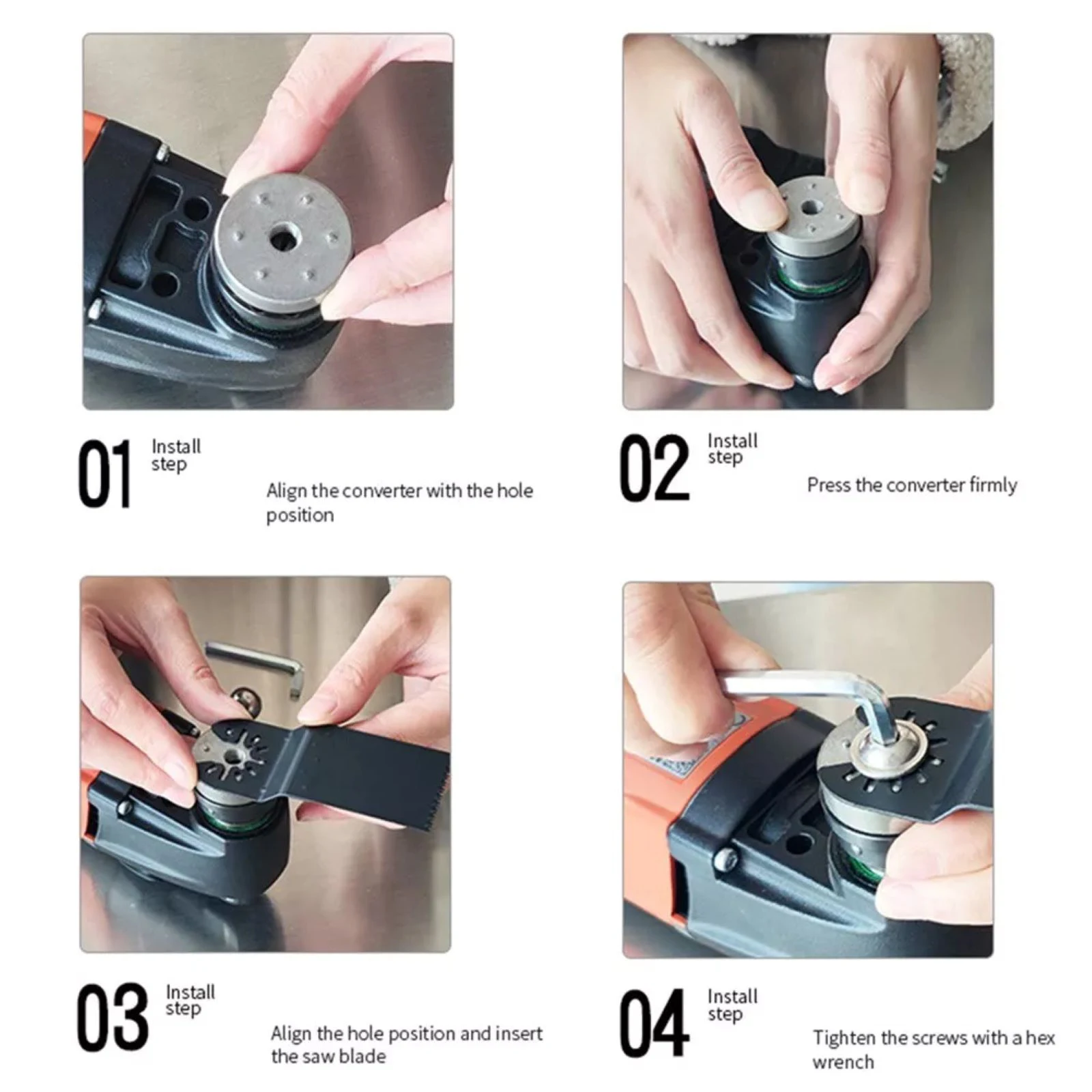 1 conjunto conversor com chave hexagonal e ferramenta adaptadora de parafuso para sistema de bloqueio estrela kit de peça de conversor de lâmina de serra oscilante de energia