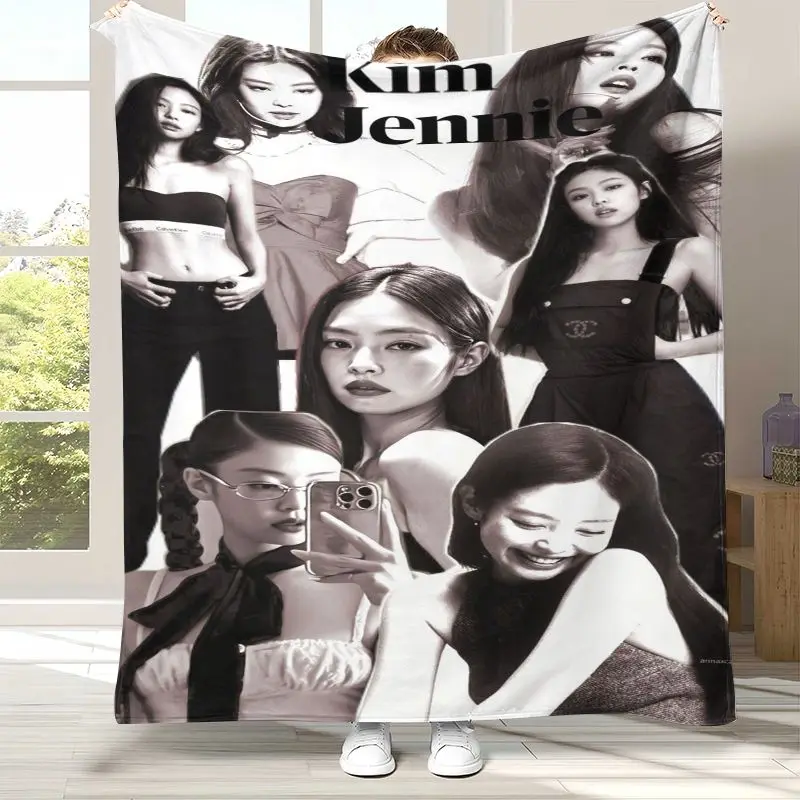 Korean Idol J-Jennie Solo Less Than A Lover Flannel Blanket,Cozy Warm Throw Blanket for Bed,Sofa,Living Room,Picnic,Home Decor