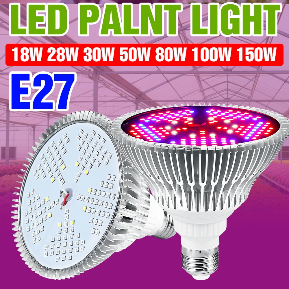 

150W Full Spectrum E27/E26 Plant Grow Bulb LED Indoor Seedling Fill Light E14 Greenhouse Hydroponic Succulents Vegs Planting Box
