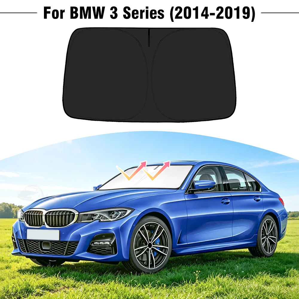 Für BMW 3er Serie 2014-2016 2017 2018 2019 Auto Windschutzscheiben-Sonnenschutz Vorderfenster Sonnenschutzblende UV-Schutz Zubehör