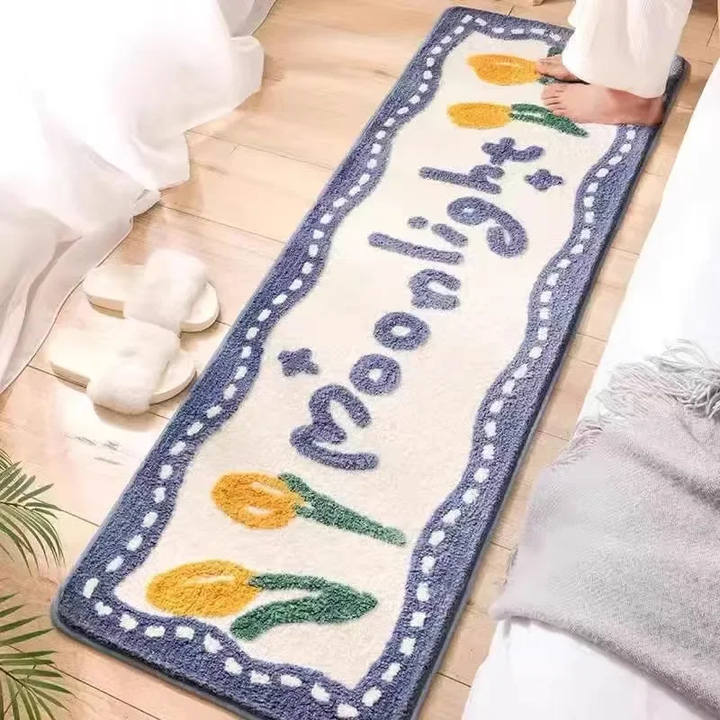 Modern imitation imitation velvet carpet Bedroom long bedside carpet Living room bedside carpet Coffee table sofa carpet