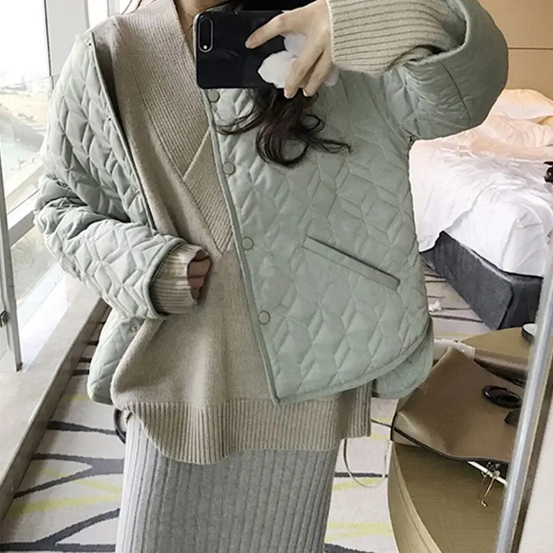 Women Jacket 2024 New Autumn Winter Parkas Female Cotton-Padded Jackets Quilted Light Thin Down Cotton Short Coat Ladies Outwear