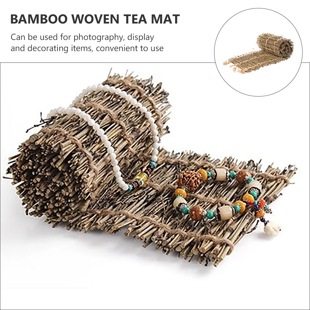 

Bamboo Branch Background Props Woven Tea Mat Wedding Retro Vintage Photo Cushion