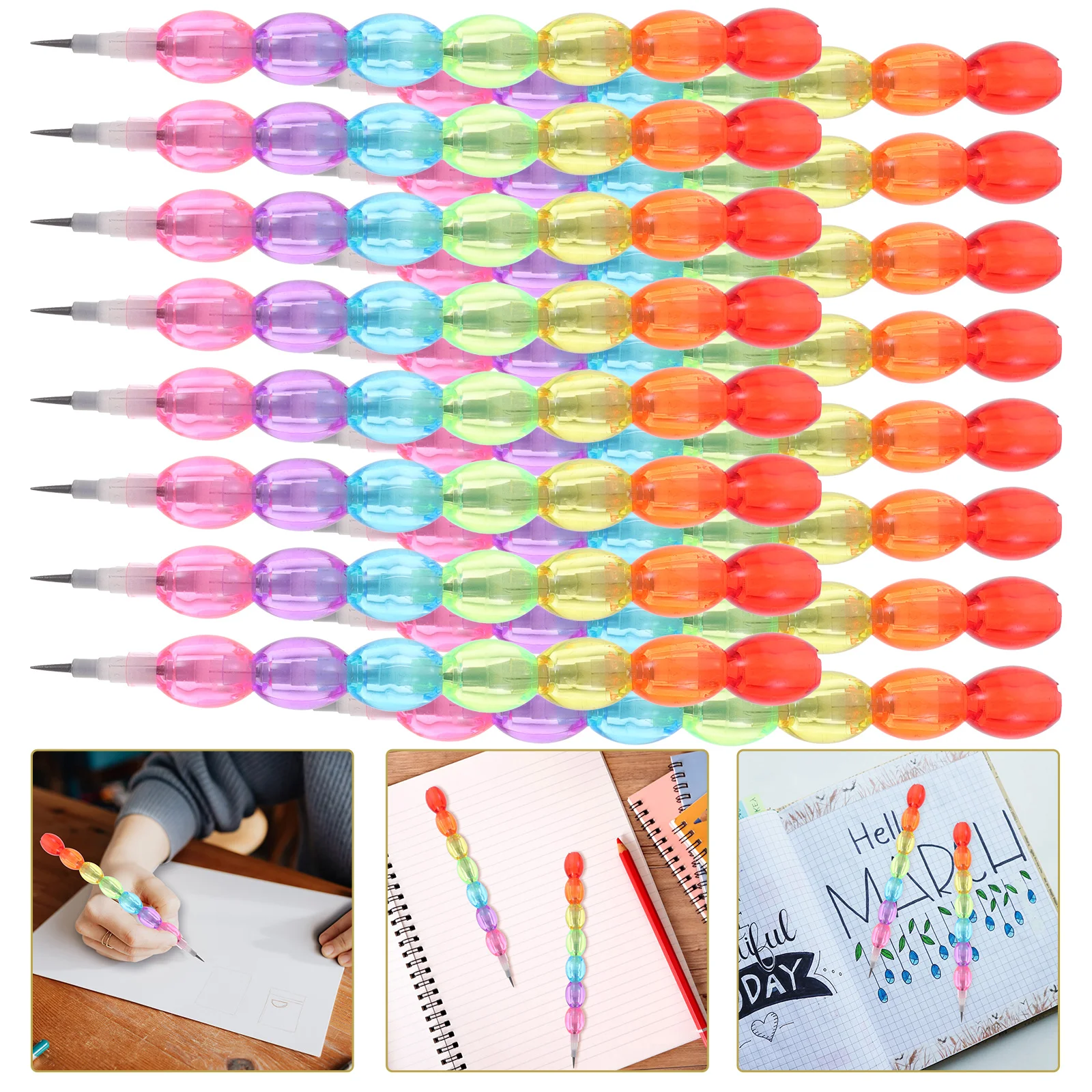 

Kids Stacking Pencils Drawing Egg for Plastic Flexible Students Stationery Color