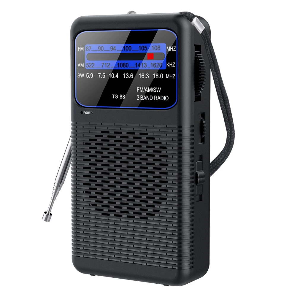 วิทยุพกพา AM FM SW วิทยุพกพาพร้อมไฟฉาย LED วิทยุขนาดเล็กสำหรับการตั้งแคมป์กลางแจ้งและของขวัญฉุกเฉินสำหรับผู้สูงอายุ