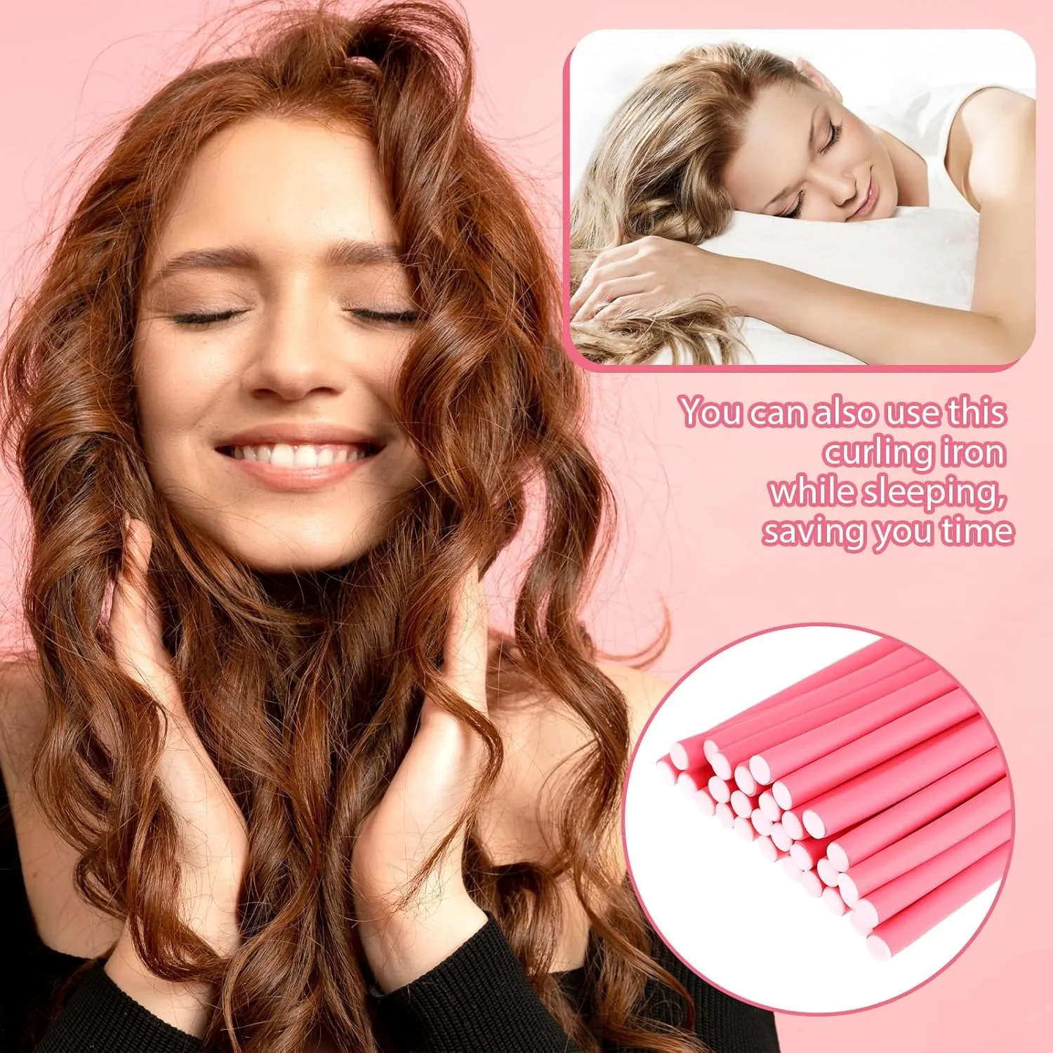 20 PCS Flexible Heatless Curling Rod (14 mm) | Skinny Small Flexi Rods Soft Twist Foam Tiny Hair Rollers for Tight Curl Women Girls Home Use Long Medium and Short Hair